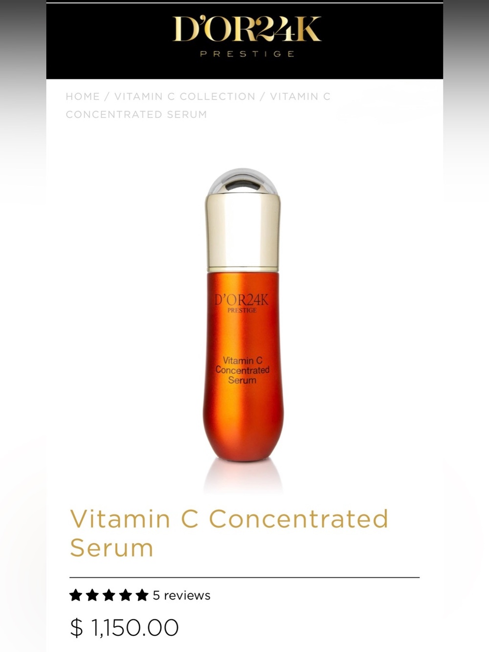 D'OR24K Prestige Vitamin C Concentrated Serum — Orange